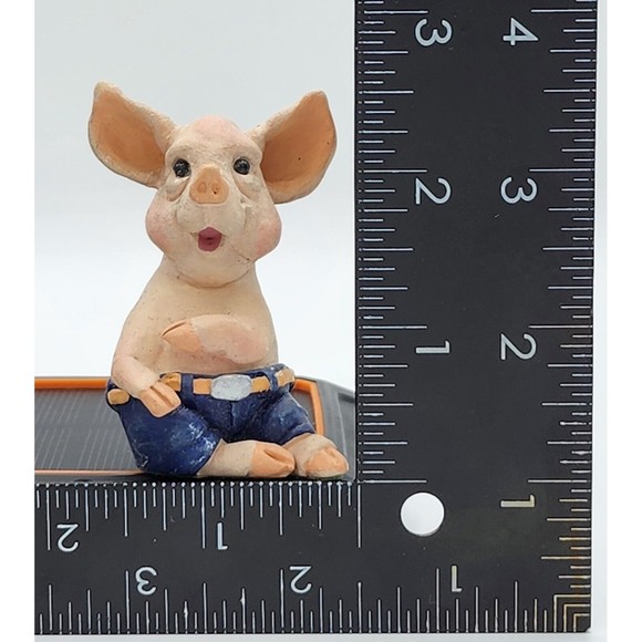 Sitting Pig Calabar Creations Pig Hollow Pete Apsit figurine 1994 Vintage - Picture 9 of 10
